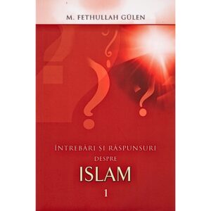 Coperta volumului 1 din Întrebări și răspunsuri despre islam de M. Fethullah Gülen: semne de întrebare albe pe fundal roșu.