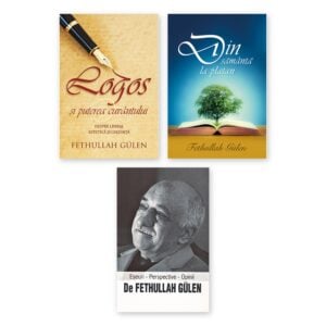 Set 3 – Eseuri și reflecții de Fethullah Gülen: copertele cărților «Logos și puterea cuvântului», «Din sămânță la platan» și «Eseuri – perspective – opinii»